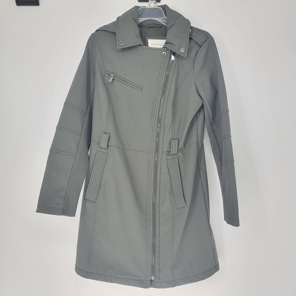 BCBGeneration Green Gray Coat with Wood and Fur Lining Small - Picture 1 of 7